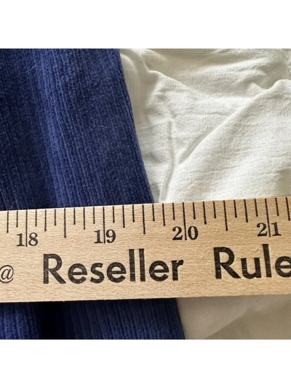 Vintage 90's April Cornell Blue Corduroy Straight Leg Pants Sz L High Waist - Picture 10 of 11